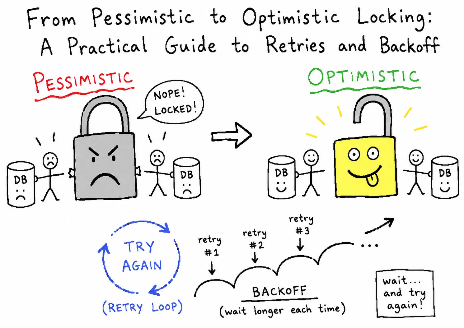 From Pessimistic to Optimistic Locking: A Practical Guide to Retries and Backoff